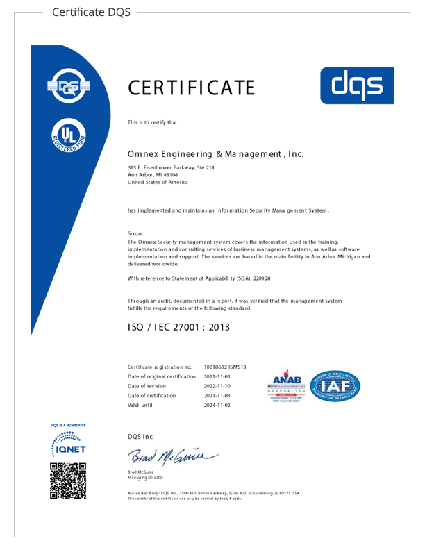 DQS Certficate